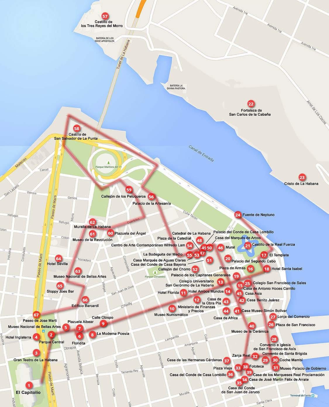 at gå kort i Havana
