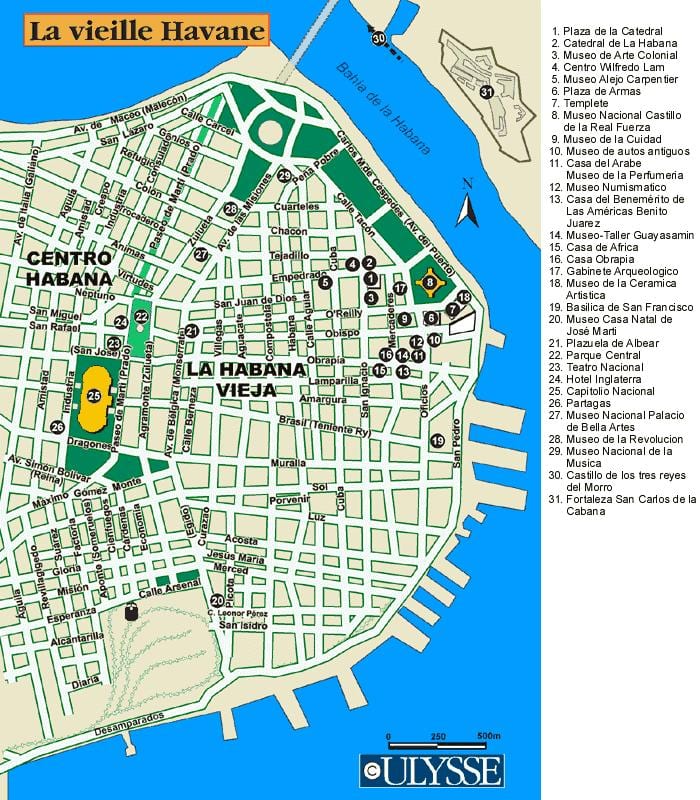 kort over Havana havn kort