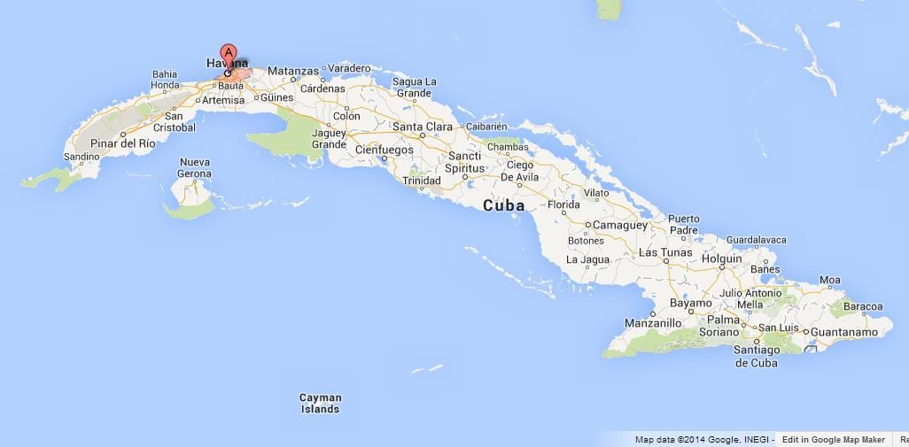 kort over Havana verden